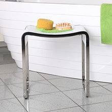 KKR Design - Sgabello da bagno in pietra artificiale, modello Stool-E, superficie lucida
