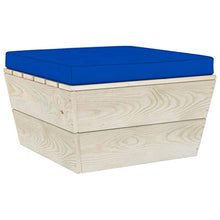 SKM Set Divani da Giardino su Pallet 5 pz con Cuscini Legno Abete (88.4kg) Blu-3466
