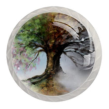 4 pcs White Cabinet Knobs for Kitchen Cabinets Bedroom Wardrobe Dresser Drawers Four Seasons Tree