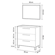 13Casa Atena B10 Set Mobile Bagno + Specchio, Melamina, 80 x 45 x 86 cm