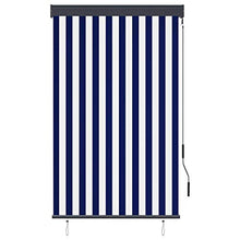 vidaXL - Tenda avvolgibile per esterni, 100 x 250 cm, colore: blu e bianco