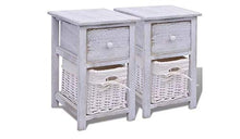 Zerone Comodino Cassettiera,2 Pz Comodini Bianchi con Un Cassetto,Cassettiera Vintage Comodino con cassetto,Camera da Letto,Cameretta Ragazzi,Bianco 28 x 31 x 45 cm