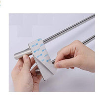 Xiajia - Adesivo forte per asciugamani a barra doppia, 55 cm, spazzolato, in acciaio inox 304, 3 m, impermeabile, completo (argento)
