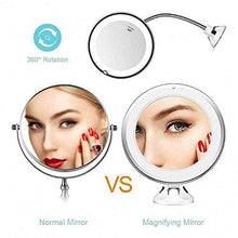 Lshbwsoif - Specchio da trucco a LED, con ingrandimento 10x, regolabile, girevole a 360°, per bagno e camera da letto