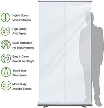 Topniu. (Utilizzo di Business) Schermo di protezione per pavimenti a pavimento, rullo Pull Up Banner trasparente, schermata Sneeze Guard, (1000 mm x 2000mm) Schermo di sicurezza trasparente, pannello