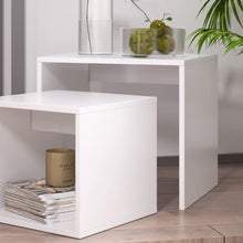 Set di 2 comodini da salotto, in stile moderno, per soggiorno, camera da letto (bianco)