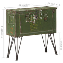 vidaXL Baule Portaoggetti Stile Militare 68x24x66 cm Ferro