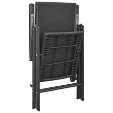 FAMIROSA Sedie da Giardino 4 pz in Polyrattan Nero-3105