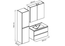 Allibert - Set di mobili da bagno premontati, funzione Softclose, mobiletto a specchio, 80 cm, colore: Bianco
