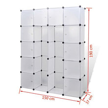 Shengtaieushop modulare con 14 Scomparti Bianco Panno Armadio 37 x 146 x 180.5 cm
