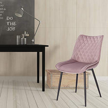 WOLTU BH209rs-2 Sedie da Pranzo Senza Braccioli Sgabello da Cucina Imbottito con Rivestimento in Velluto Rosa 2 Pezzi