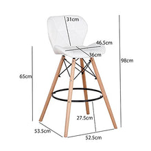 BenyLed Set di 2 Sedie da Bar in Pelle PU per Cucina e Patio Bar Sgabelli con Schienale 70 cm Altezza Bancone Sgabelli da Bar (Bianco)