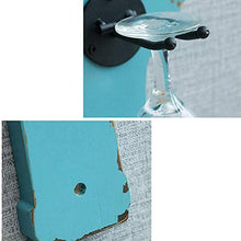 OUGEA Porta Bicchieri,Porta Bicchiere Vino retrò in Ferro battuto a Parete Calice rovesciato Porta Bottiglie per la casa Rosso Scuro 60X2X17CM