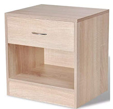 Comodino in legno di quercia con un cassetto 36,5 x 30,5 x 38 cm