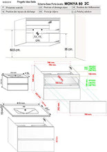 COMPOSIZIONE BAGNO Linea Elegance da 80CM Mobile Sospeso + Lavabo + Specchio + Lampada Led (Noce)