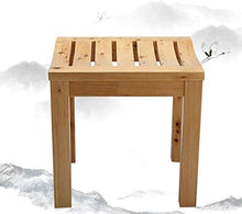 NZDY Home Essentials, Solido Antiscivolo Stabile Sgabello da Bagno in Legno, Sgabelli da Doccia Panca Sedia da Bagno Max 150 Kg,un,42 * 34 * 45 cm