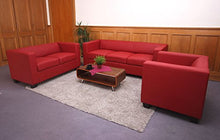 Serie Lille M65 divano sofa 3 posti 70x75x191cm ~ rosso pelle