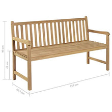 vidaXL Panca da Giardino con Cuscino Rosso 150 cm Legno di Teak