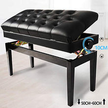 XIAOPENG Panca per Pianoforte per Due Persone Deluxe Sgabello per Pianoforte per Artista in Altezza Regolabile Facile da Montare con Vano per la Musica e Pelle di Alta qualità