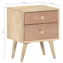 vidaXL Legno Massello di Mango Comodino Tavolino da Notte Armadietto per Letto Mobiletto per Camera da Letto Arredamento 40x35x50 cm