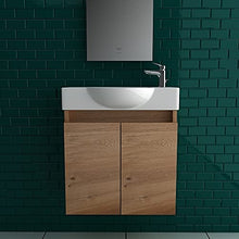 Alpenberger - Lavabo in ceramica per il bagno, larghezza 55 cm, design elegante per gli ospiti