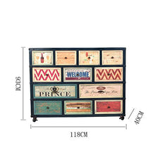 Feixunfan Cassettiera Creative Retro Dodici cassetti Armadietti Fai Vecchio Mobilia del Salone con la Rotella cassetti Governo di immagazzinaggio per Camera da Letto d'ingresso