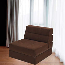 COSTWAY Divano Letto Pieghevole, Divano Poltrona Moderna e Convertibile, in Schiuma ad Alta Densità, 77 x 72 x 64 cm (caffè)