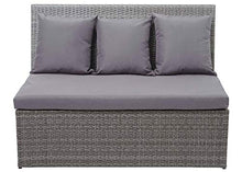 Mendler Set 2X divani sofà 2 posti da Esterno HWC-G16 polyrattan Grigio Cuscino Grigio Scuro