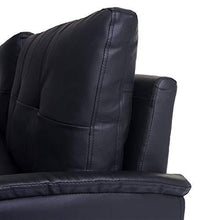 Mendler Divano a 2 posti Relax TV con vano Contenitore HWC-H23 Ecopelle Nero - Arredi Casa