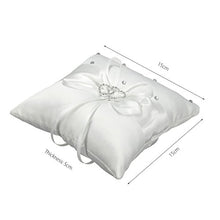 dDanke - Cuscino per fedi nuziali, con doppio cuore, con strass, 15 x 15 cm