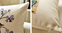 XMZFQ Cuscino da tiro, Imbottitura in Cotone PP, Stampa Fiori e Uccelli, splendido e Bellissimo Cuscino Decorativo per Auto da Ufficio con Divano Letto, 45 * 45 cm, Set di 2,E