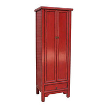 Etnicart - Armadio stretto laccato rosso-65x180x45-Alta qualità
