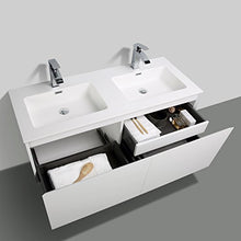 Mobile bagno Luna 1200 bianco opaco - Specchio opzionale, Lavabo minerale:lucido, Specchio:Con specchio 2137