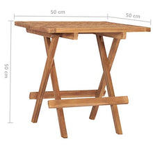 vidaXL Tavolo da Giardino Pieghevole 50x50x50 cm in Massello di Teak