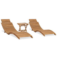 FAMIROSA Set Salotto da Giardino 3 pz Pieghevole in Massello di Teak