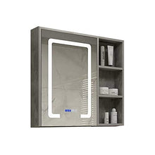 Bathroom mirror cabinet LED Illuminato Montaggio a Parete Bagno Armadietto a Specchio,Anti-Fog e Defog Specchio con Rack di stoccaggio,Governo dello Specchio di vanità, Cenere di Cemento