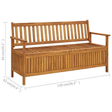 FAMIROSA Cassapanca da Giardino 148 cm in Legno Massello di Acacia