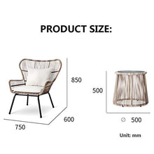 Aimir Set di Mobili da Giardino per Esterni, Divano Modulare in Rattan Manuale 3 Pezzi E Tavolino da caffè Dispositivo di Conversazione per Balcone Kit per Mobili da Giardino per La Casa