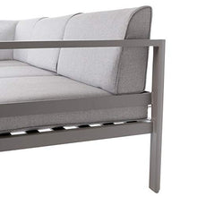 LOLAhome Divano da giardino angolare con modulo reclinabile grigio alluminio da 226 x 226 x 65 cm