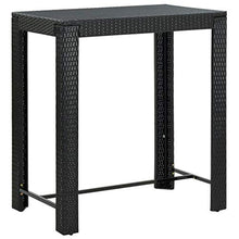 FAMIROSA Tavolo da Bar da Giardino Nero 100x60,5x110,5 cm Polyrattan