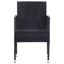 OUSEE Set Mobili da Pranzo per Giardino 9 pz in Polyrattan Nero