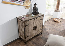 MASSIVMOEBEL24.DE Tokyo #204 Comó in Legno di Mango e Ferro - Laccato/Marrone 90x40x85