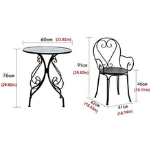 CGBF-Set da Pranzo per Bistrot All'aperto in Alluminio Pressofuso, 2 Sedie e Tavolo Rotondo Mobili da Giardino per Esterni per Terrazza Patio,Durevole,Resistente agli Agenti Atmosferici