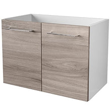 FACKELMANN - Set di mobili da bagno, 5 pezzi, colore: Marrone Lima - Specchio da bagno con lavabo in ceramica, 60 cm e LED