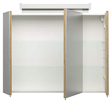 Set di mobili da bagno Firenze 80 2 parti rovere chiaro e armadio specchio
