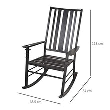 giordano shop Sedia a Dondolo con Braccioli 68,5x87x113 cm in Acciaio Nero
