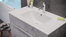 Set di mobili da bagno Firenze 80 (5 parti/B) grigio cemento e specchio a LED