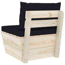 vidaXL Divano Centrale da Giardino su Pallet e Cuscini Legno di Abete