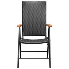 FAMIROSA Sedie da Giardino 4 pz in Polyrattan Nero-3106
