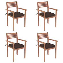 vidaXL Sedie da Giardino 4 pz con Cuscini Talpa in Massello di Teak